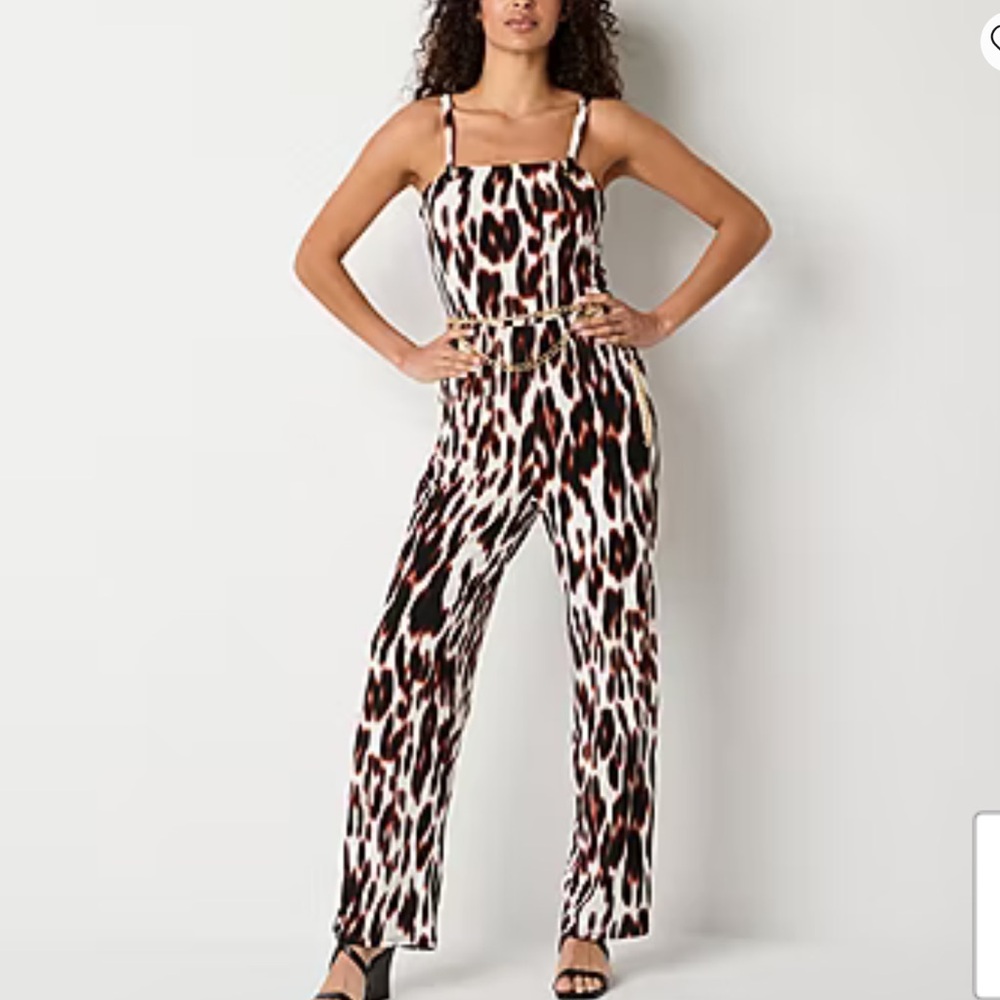 Animal Print Sleeveless Jumpsuit